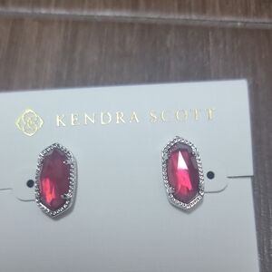 Kendra Scott Silver and Pink Earrings